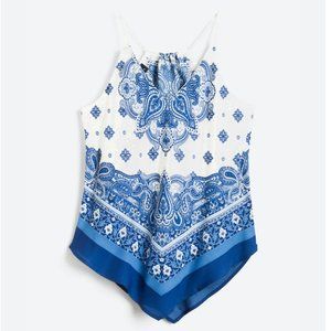 FORTUNE + IVY Blue and White Handkerchief Blouse Size L